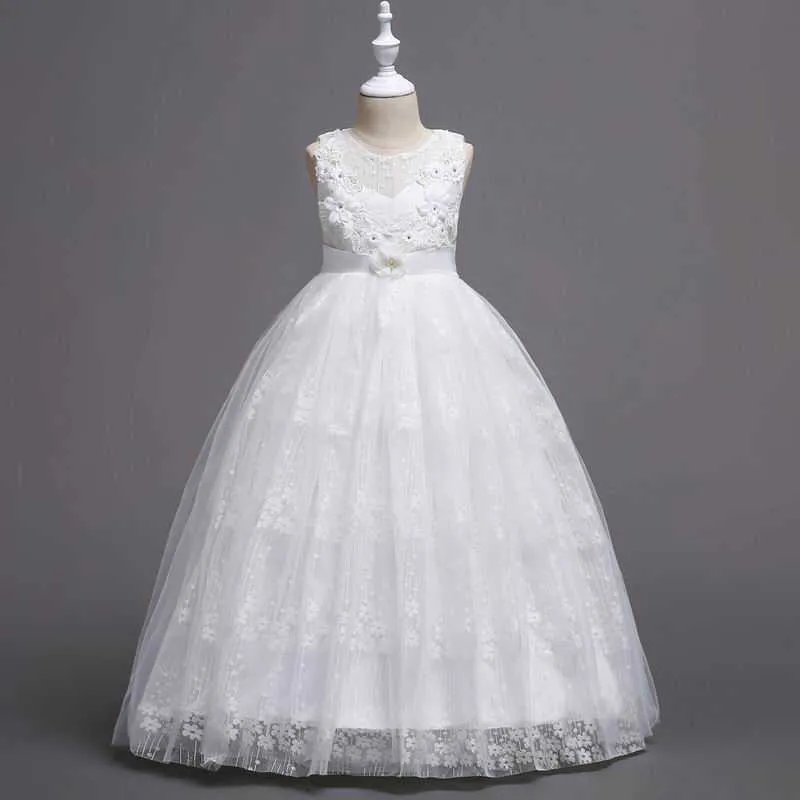 Розничная девочка-подростка вечернее платье платье лодыжки длина свадьбы для выполнения детей одежда 4-14 лет E831 210610