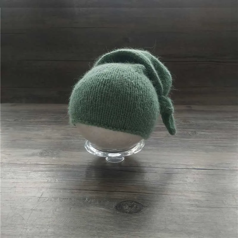 Born Fuzzy Hat Pografie-Requisiten, handgemachte Nerzgarn-Mütze Po-Requisiten 211023