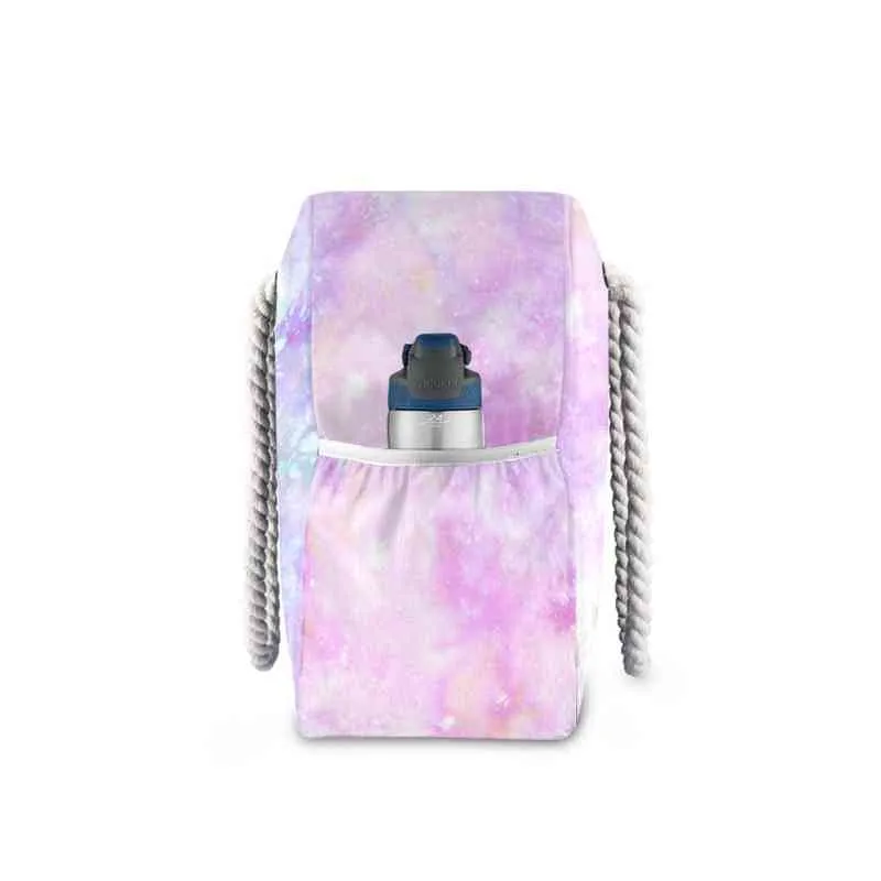 Einkaufstaschen Neue Strand-Einkaufstasche Damen Nylon-Einkaufstasche Pink Galaxy Unicorn Print Stoff-Umhängetasche Öko-Handtasche Tote Wiederverwendbare Shopper-Taschen 220310
