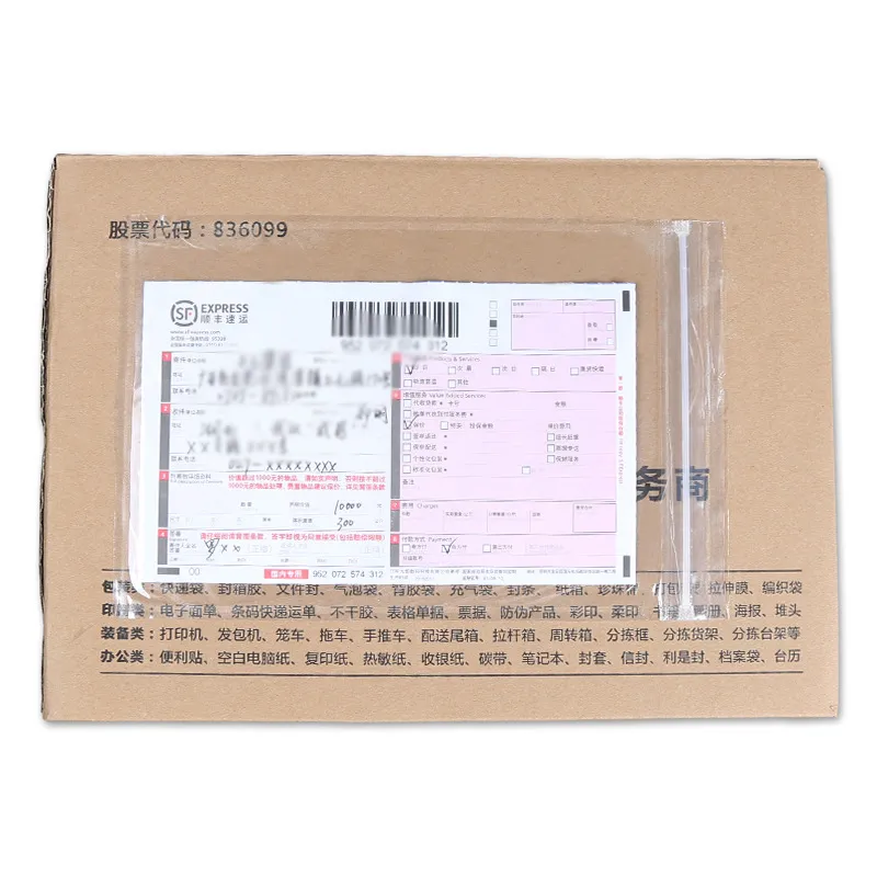 100 stks 14 Maten Verpakkingslijst Envelop Clear Face Factuur Slip Bijgevoegd Pouch Zelfklevend Verzending Factuur Label Enveloppen