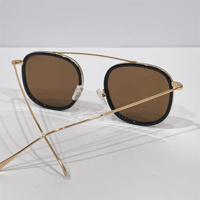Merk vintage top plat vierkante designer zonnebril voor mannen zonnebril