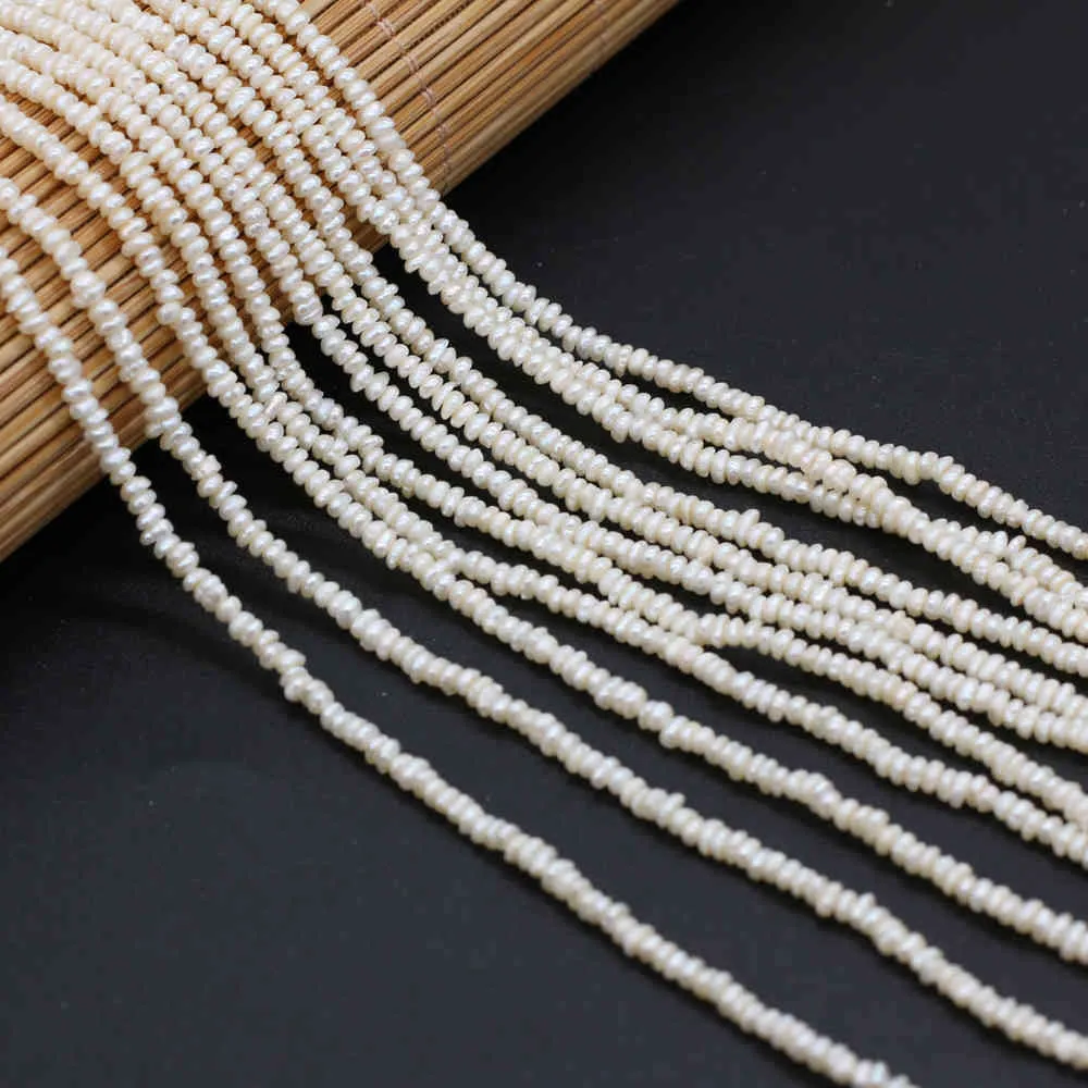 Fine 100% Natural Freshwater Pearl Flat Shape Beads DIY For Jewelry Making Bracelet Necklace Earrings for Women Size 2-2.5mm