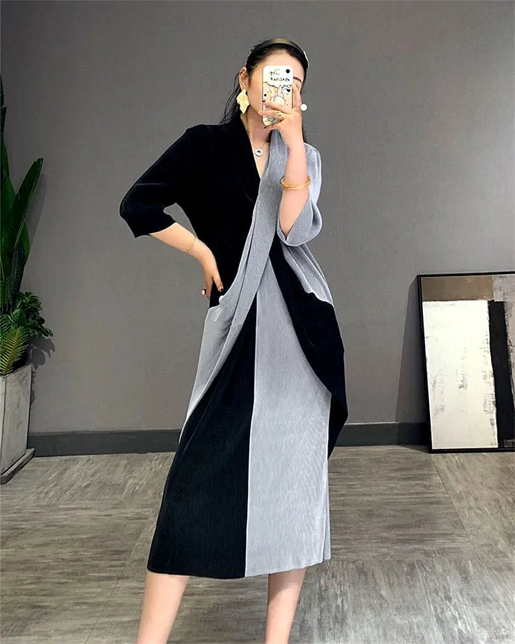 Korobov Koreanische Süße Chic Kleid Frühling Sommer Neue Kleider Vintage Hit Farbe Patchwork Weibliche A-Line Vestidos Femme 210430