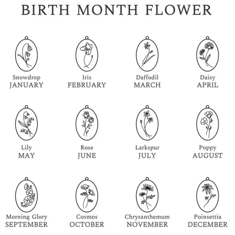 Collier à fleurs pour mère de naissance, cadeau pour maman, couleur or, pendentif ovale, bijoux pour filles, 2021 mois