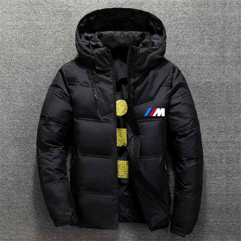 MenWinter Chaud Veste Manteau Casual Automne Col Montant Puffer Épais Chapeau Blanc Canard Parka Mâle Hiver Doudoune Avec Capuche Y1103