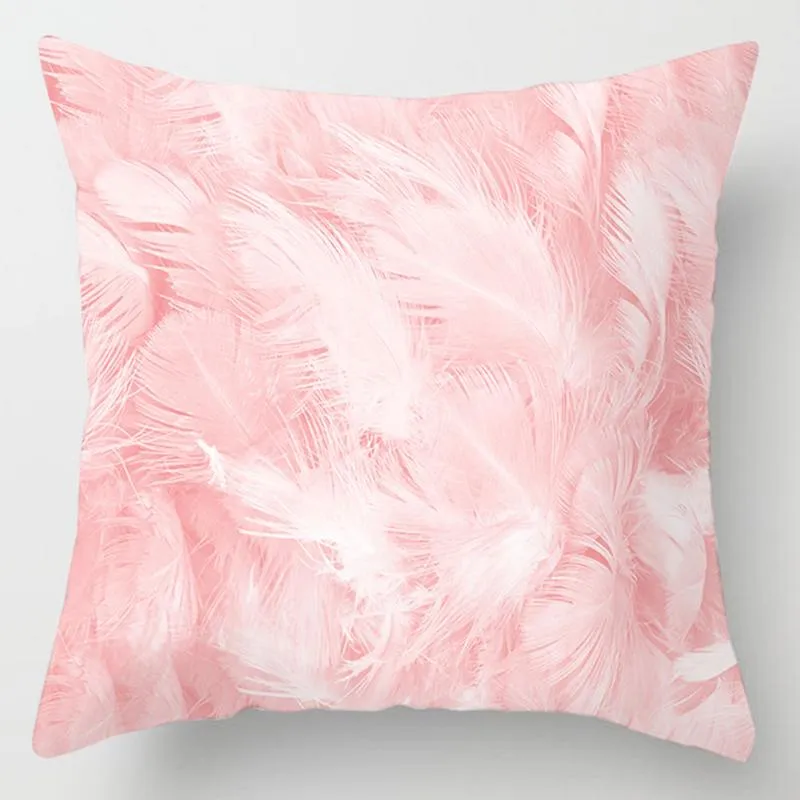 Taie d'oreiller variété de Polyester rose peau de pêche housse de coussin canapé taie d'oreiller en peluche décor à la maison carré de haute qualité 272u