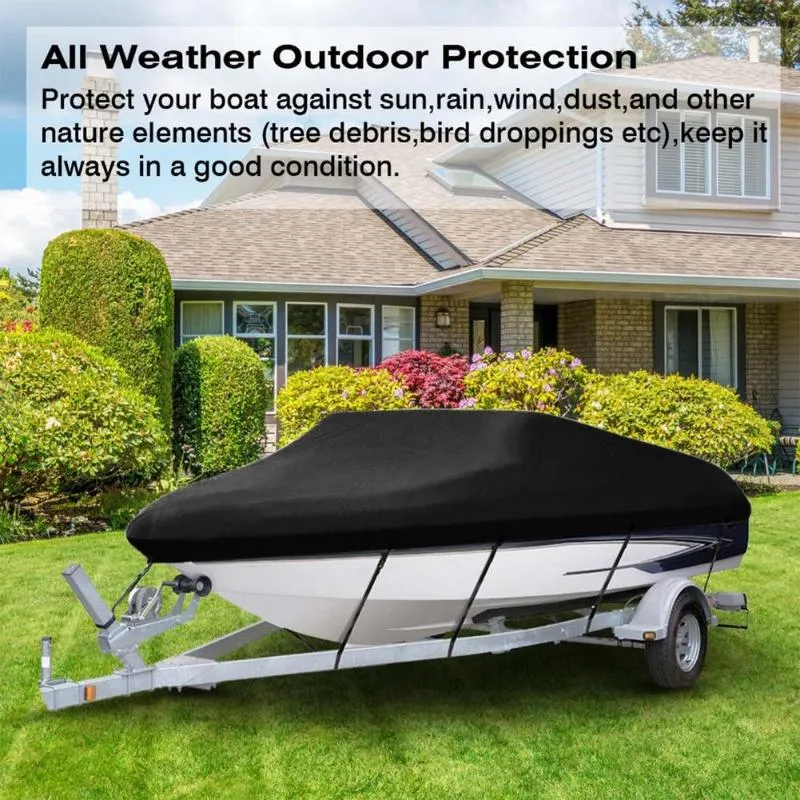 Inflatable Floats & Tubes Yacht Boat Cover 20-22FT Barco Anti-UV Waterproof Heavy Duty 210D Cloth Marine Trailerable Canvas Access214e