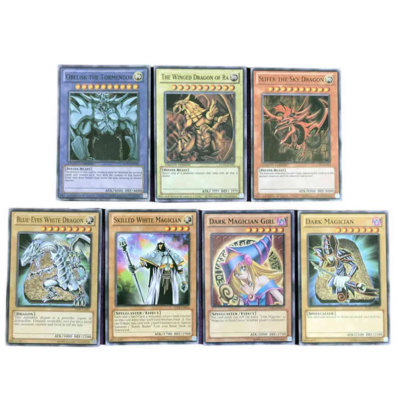 English Yu Gi Oh Cards Yugioh YU-GI-OH Card Playing Game Trading Battle Carte Dark Magician Collection Kids Christmas Toy Y1212