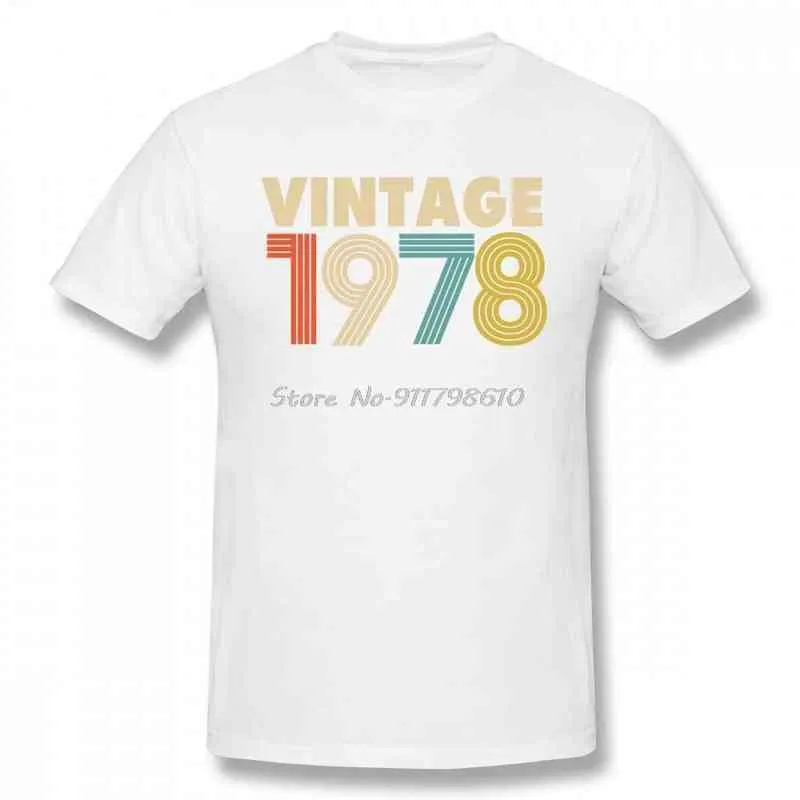 Vintage 1978 Män T Shirt Sommar Rolig Oversize O-Neck Cotton Custom Short Sleeve Märke Kläder Tees Harajuku Streetwear G1217