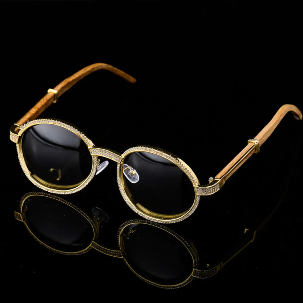 Highend Akcesoria moda luksusowa metalowa miedziana rama z obiektywem drewniane świątynia okulary przeciwsłoneczne Kobiety Mężczyźni Dostosowani szklanki Diamentowe 5197765