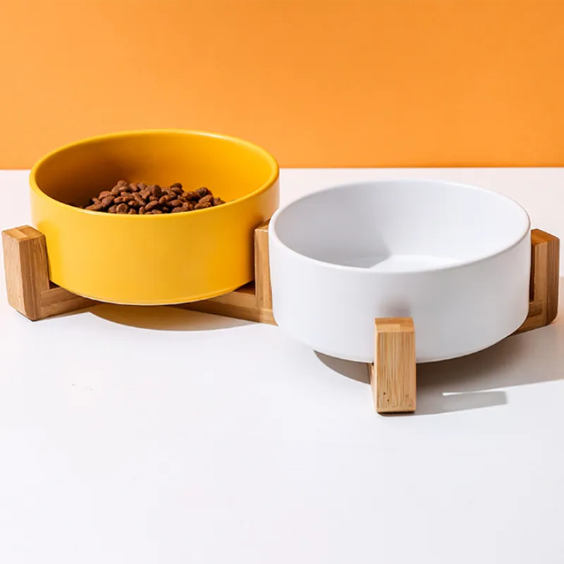 Keramik-Doppelnapf für Katzen mit Ständer zum Füttern von Haustieren, zum Trinken und zum Füttern von Hunden