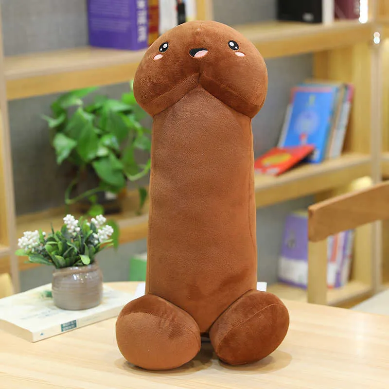 Leuk Kawaii Long Penis Plush Toys Pillow Sexy Soft Toys Gevulde grappige kussensimulatie thuis kussencadeau voor vriendin Q0727836944444