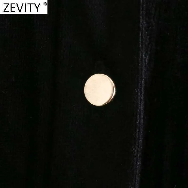 Zevity Women Vintage Single Breasted Bow Sashes Velvet Mini Dress Femme Long Sleeve Casual Business Vestido Shirt Dresses DS4821 210603