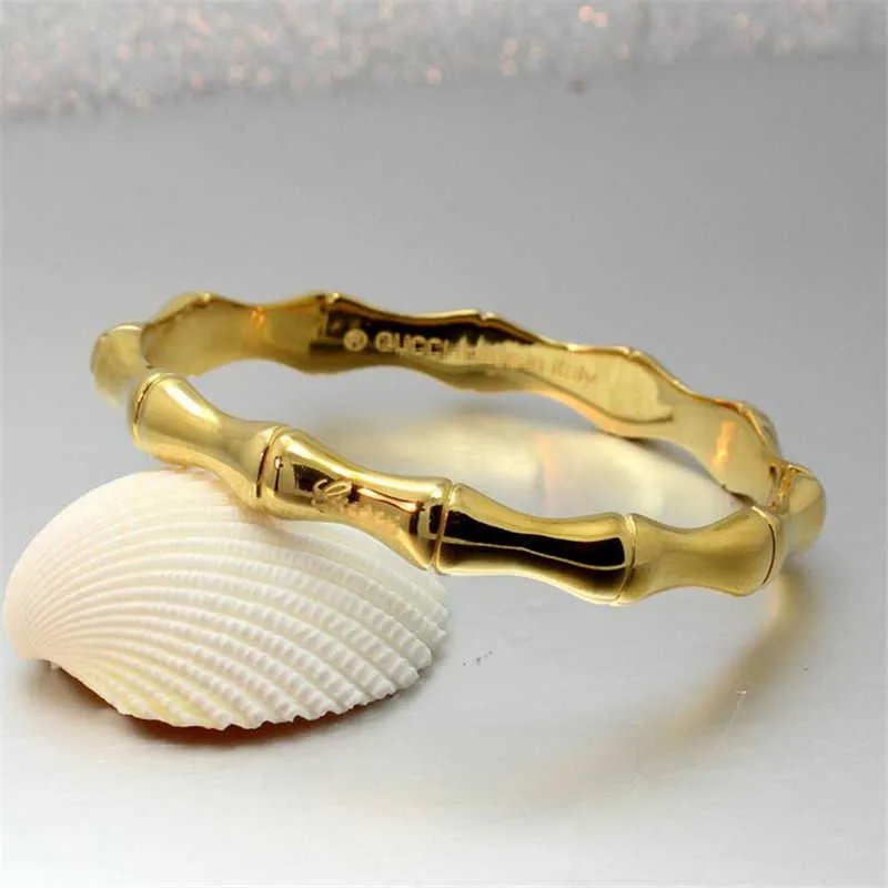 Hoge kwaliteit rvs gouden bamboe armbanden armbanden voor vrouwen titanium rose gouden mode-sieraden meisje vriend geschenken q0717