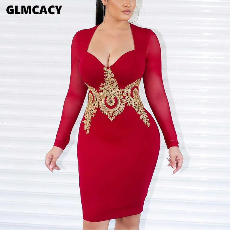 Femmes Dentelle Épissage Col Carré À Manches Longues Moulante Mini Robe Slim Fit Low Cut Out Sexy Club Night Out Party Robe 210702