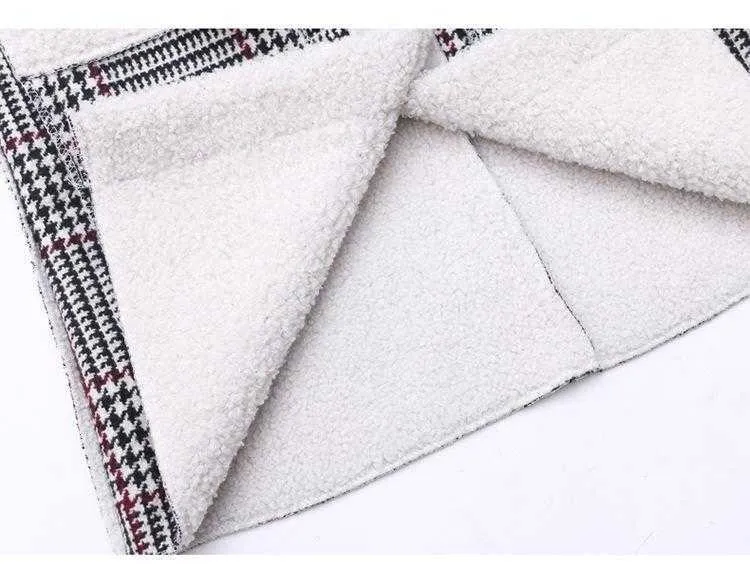 Winter Herbst Teenager Mädchen Baumwolle Gefütterte Warme Mode Wollmantel Kinder Boutique Kleidung Kinder Weihnachten Plaid Mit Kapuze Jacken H0909