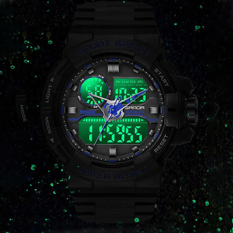 SANDA Topmerk Militaire Sporthorloge heren G stijl S shock Horloge heren Quartz Horloge 50M Waterdichte Lichtgevende Klok G1022269h