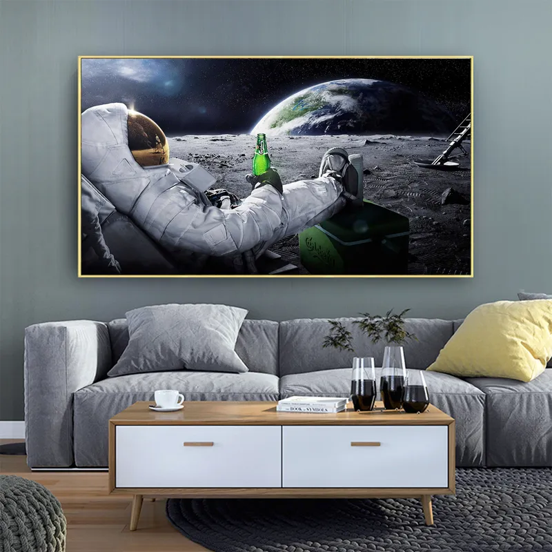 宇宙のロケット船のキャンバスプリントの壁のアートの写真のための壁の美しい写真のためのモダンな絵画家の装飾クアドロス
