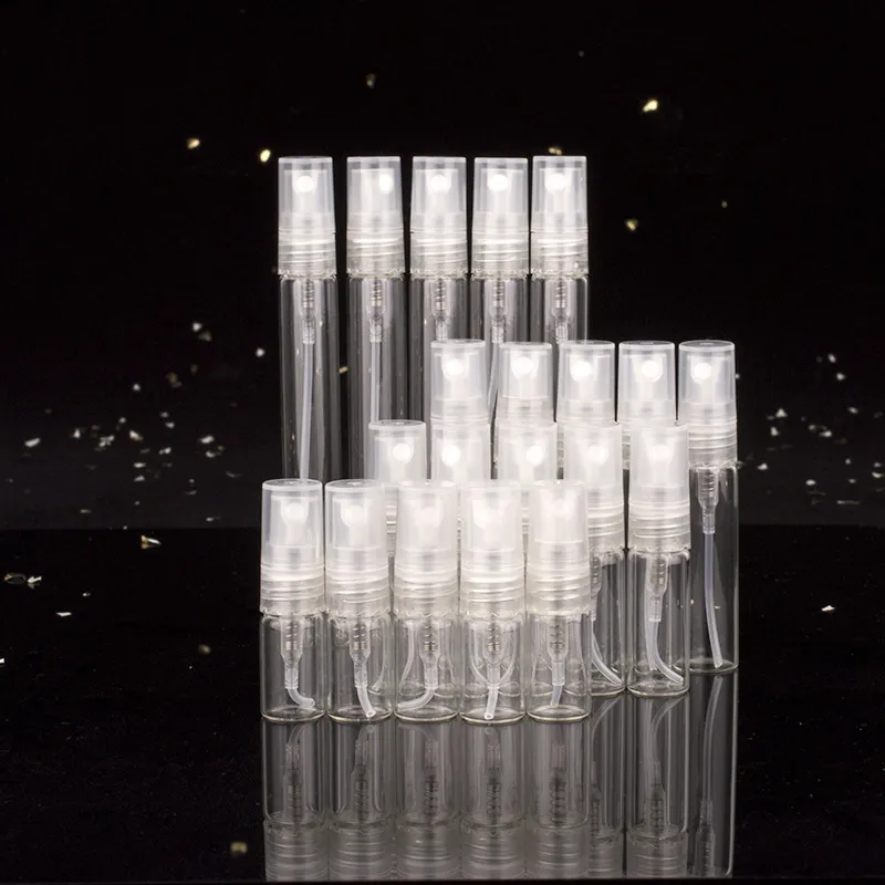 2ML 3ML 5ML 10ML Clear Perfume Atomizer Mini Sample Test Tube Bottle Thin Glass Vials Makeup Cosmetic Containers