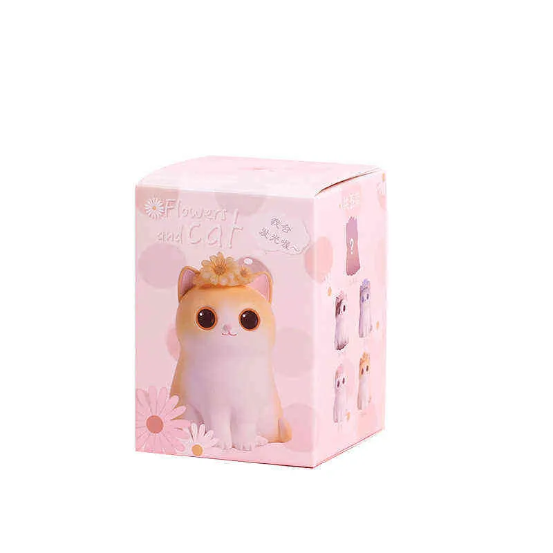 Fée Kawaii Chat Figurine Ornements Résine Artisanat Boîte Aveugle Pour La Saint Valentin Fête De Mariage Décoration Cadeau Filles Chambre Décor 211101