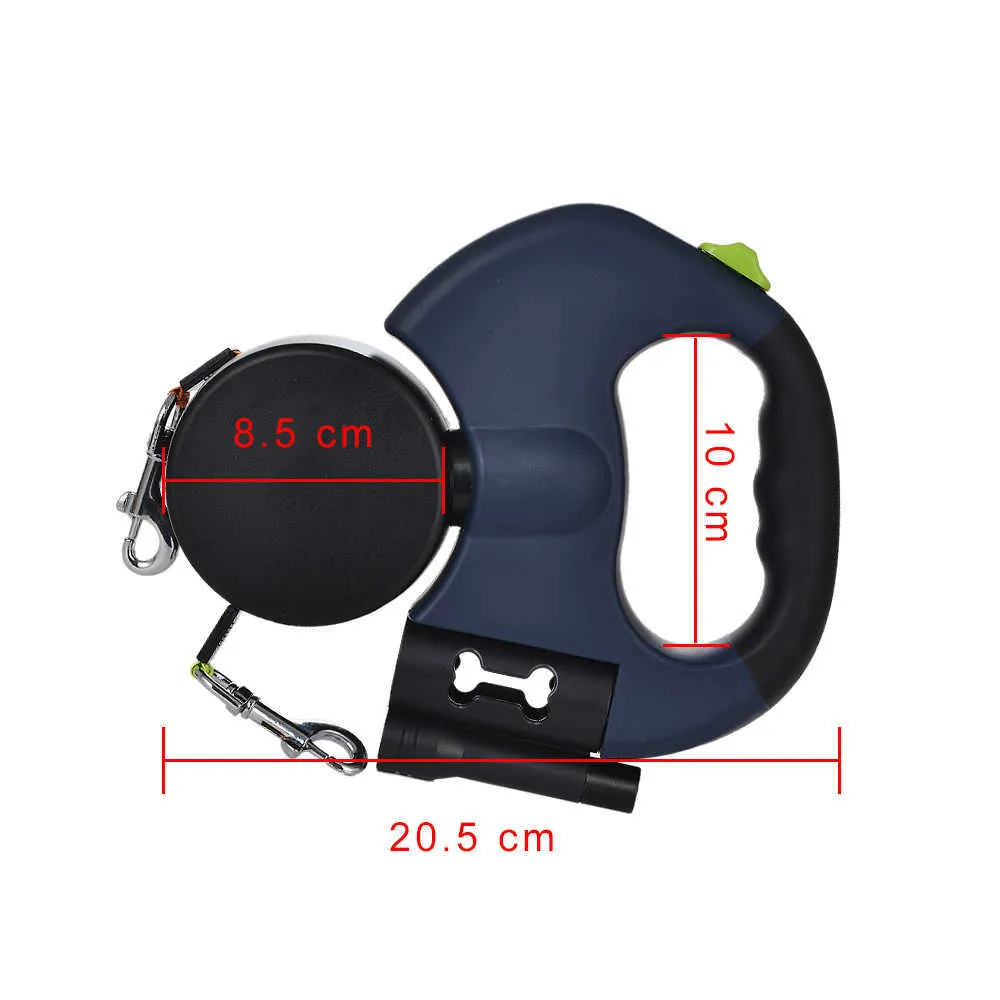 Dual Leash For Small Dogs 360 Degree Spin Walking Two Dogs Retractable Double Dog Leash Lead Puppy Pet Leashes With Lights 2107125308614