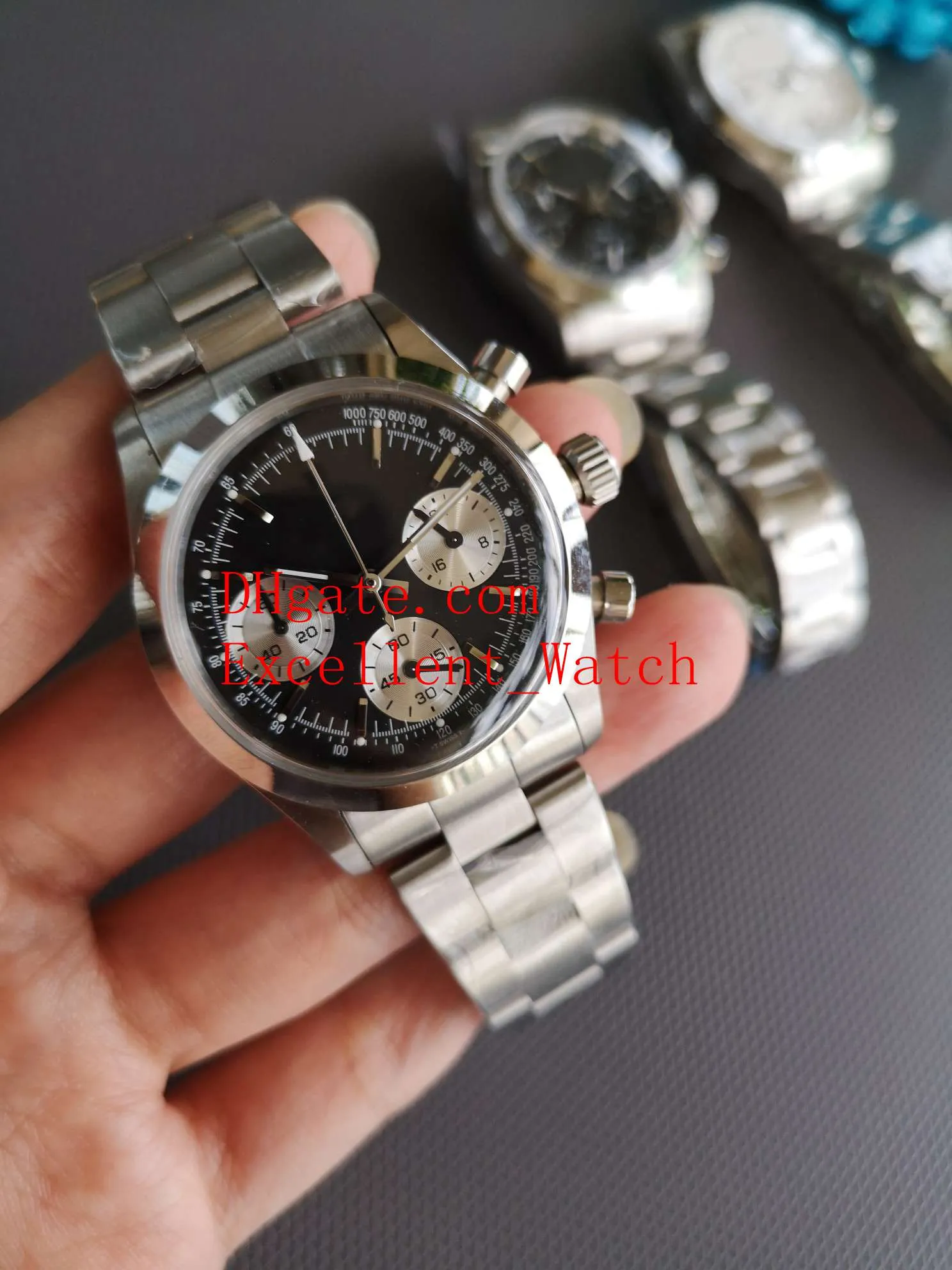 5色ファッションヴィンテージ腕時計サイズ37 mm 6263ポールニューマンステンレス鋼クロノグラフ7750ムーブメントメカニカルハンドウィンディン255x