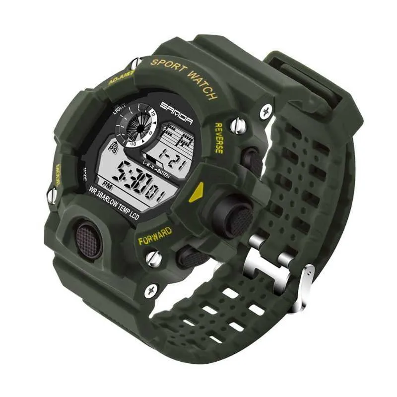 L5YC – montre à Quartz militaire pour hommes, sport Chic, LED, alarme de jour, en acier inoxydable, G1022