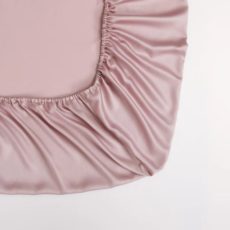 الأوراق مجموعات Sondeson الفاخرة الوردي 100 ٪ من الحرير المجهزة صفيحة 25 Momme صحة الجمال ملكة ملكة الملك مع العلبة مرنة الفرقة للنوم 227L