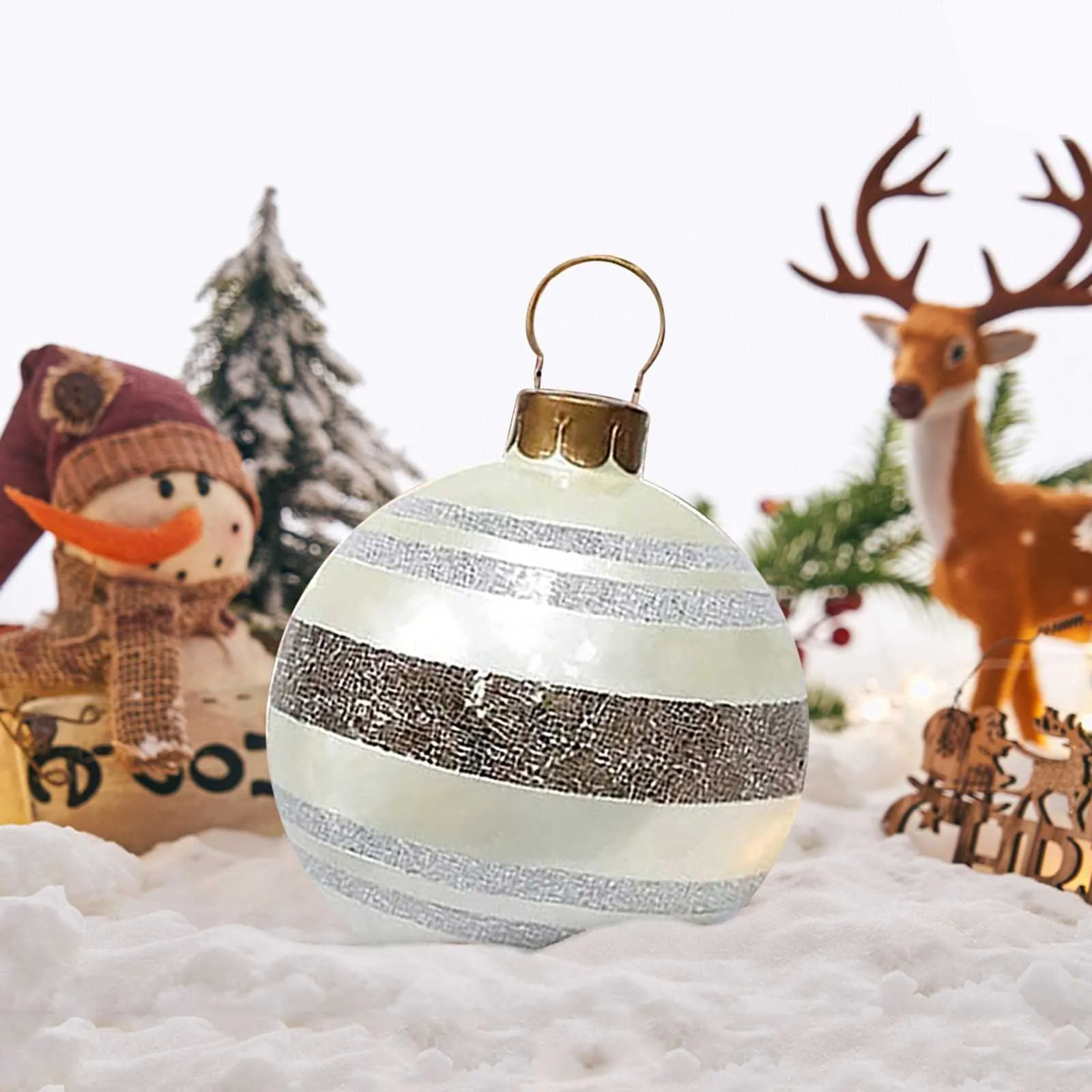 Outdoor Christmas Inflatable Decorated Ball Made of PVC 23 6 inch Giant Tree Decorations Holiday Decor 211018250Y
