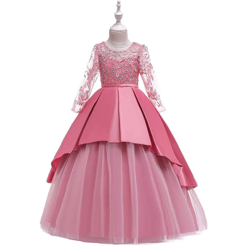 Élégant Fleur Filles Robes De Fête De Mariage pour Filles Robe De Soirée Formelle Enfants Princesse Pageant Robe Enfants Vêtements Q0716