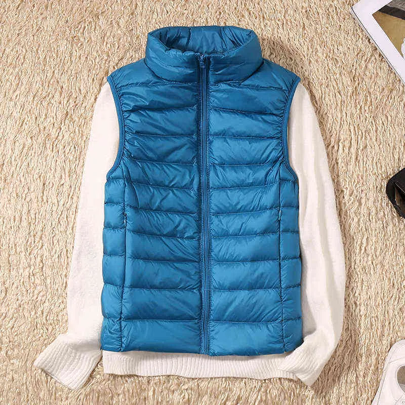 Causale Vrouwen Witte Duck Down Vest Ultra Licht Vest Jas Winter Gewichtloze Mouwloze Jas Winter Warm Plus Size Vaillat 211126