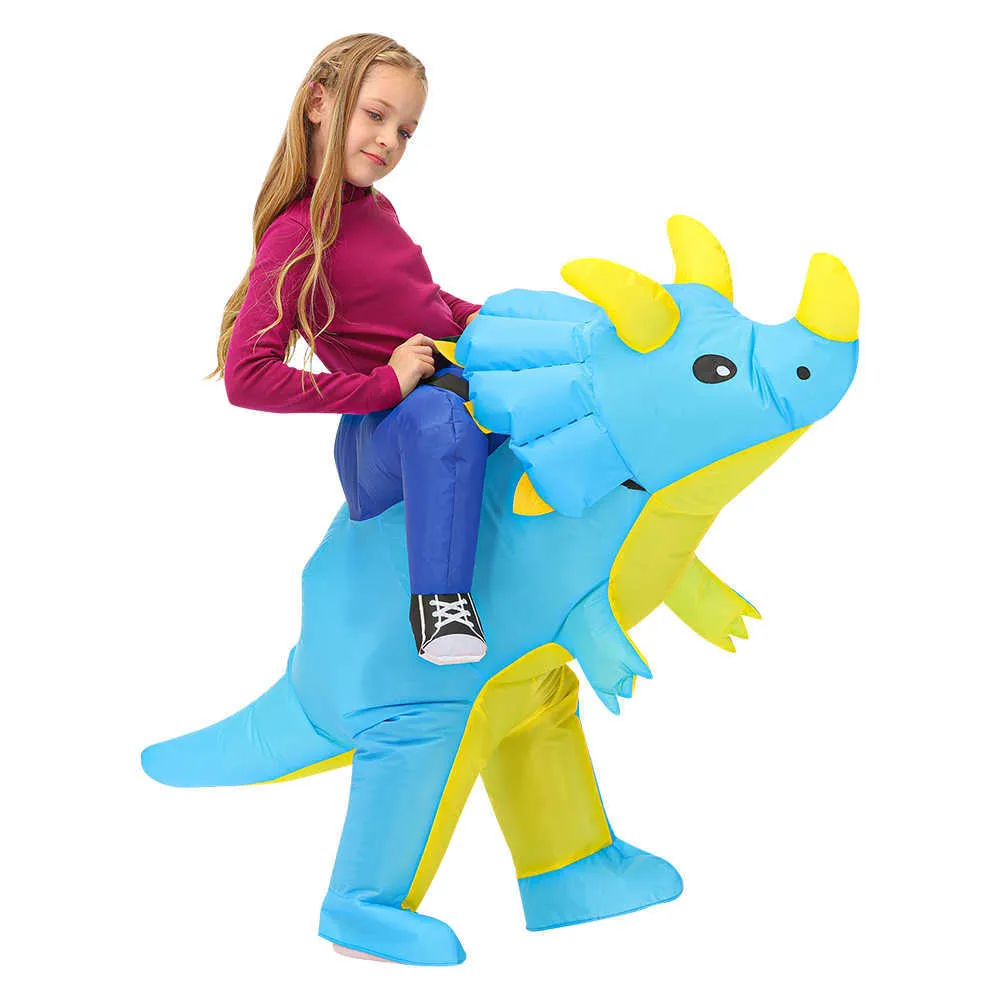 Kind dinosaurus kostuum doek anime purim carnaval verjaardagsfeestje cosplay jongens meisjes opblaasbare kostuums pak voor kinderen Halloween Q0910