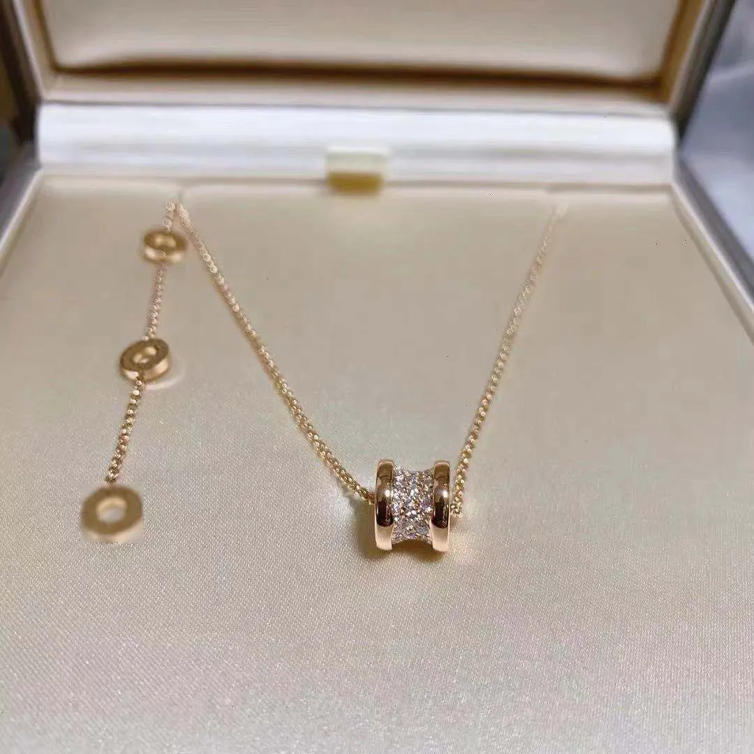 Pingente de diamante de moda de luxo de alta qualidade colar cilíndrico jóias criativas de design com requintado caixa de embalagem box310j
