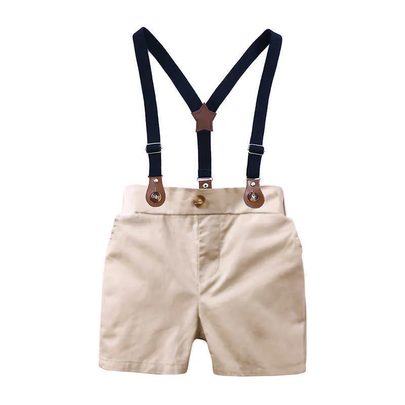 Formale Kinderkleidung für Jungen, Kleinkind-Kleidungsset, Sommer-Babyanzug, Shorts, Tops, Kinderhemd mit Kragen, Hochzeitsfeier, Kostüm, 0–3 Jahre