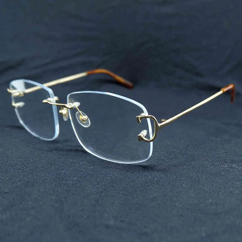 Moda Clear Eye Glasses Frame Carter Accessori donna Occhiali da vista quadrati senza montatura vintage Montatura occhiali ottici