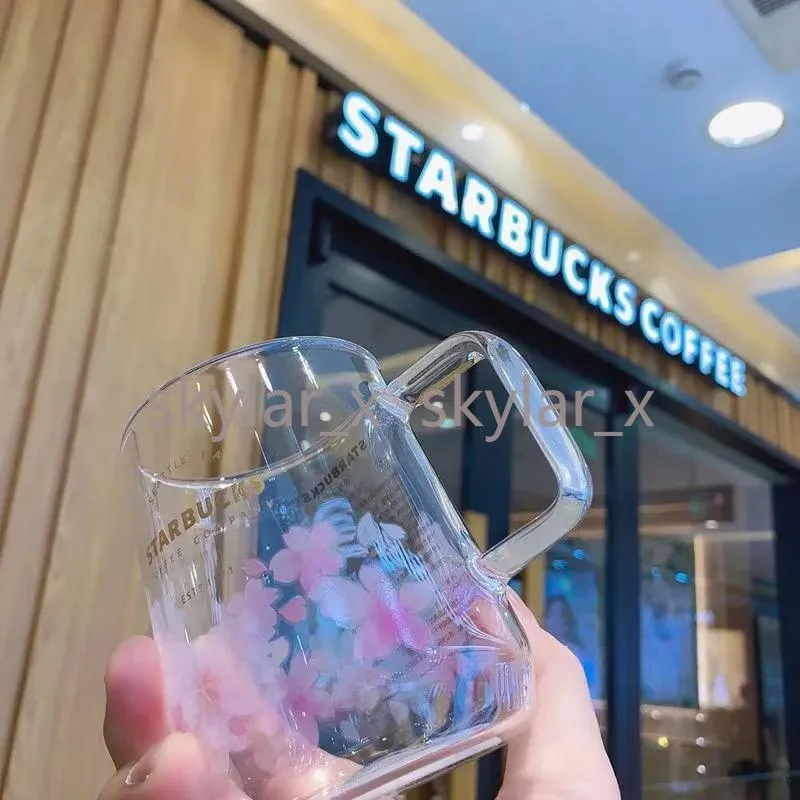 300 ml Starbucks Laser Sakura Mubs Różowa kubek do kawy z prętem mieszającym duża pojemność dobra produkt prezentowy 271x