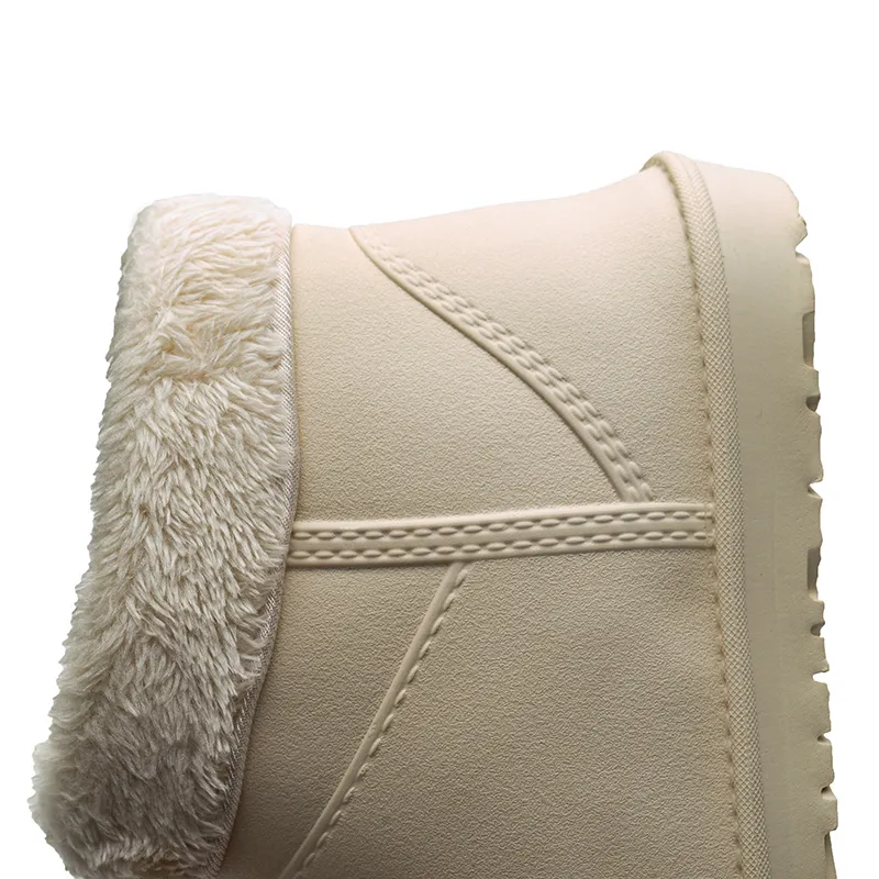 Invierno agregar piel mantener caliente hombres zapatos impermeables deslizarse en cómodas botas de nieve al aire libre moda tobillo botas de lluvia hombres tamaño 39-44