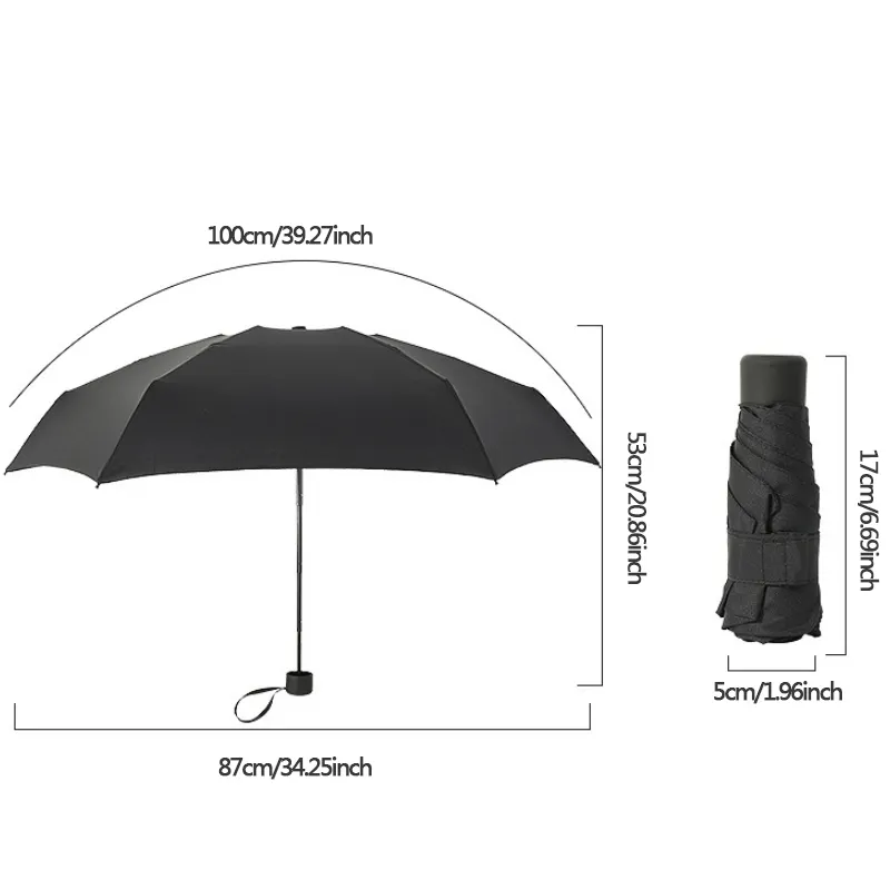6K Мини не автоматически складные зонтики сплошной цвет кармана Parasol портативный пяти сложенный солнечный защитный зонтик дома дождь BH5158