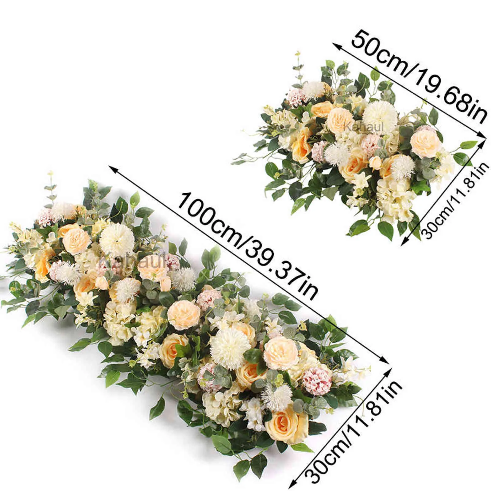 100cm e 50cm Custom Artificial Flores para Arranjo de Parede Casamento Suprimentos Seda Peônias Falske Flower Row Arch Arch Decor 211108