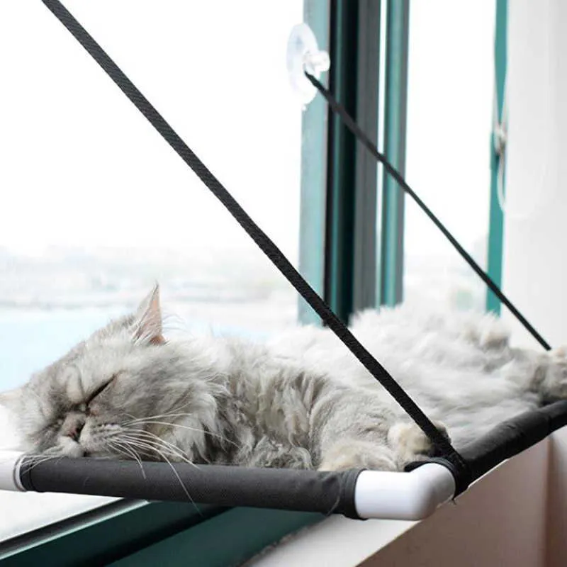 10kg katt hängmatta fönster säng och solstol soffa husdjur monterad sittplats hem sugkopp katter säng matta kattunge katt hängmatta säng mount fönster 210722