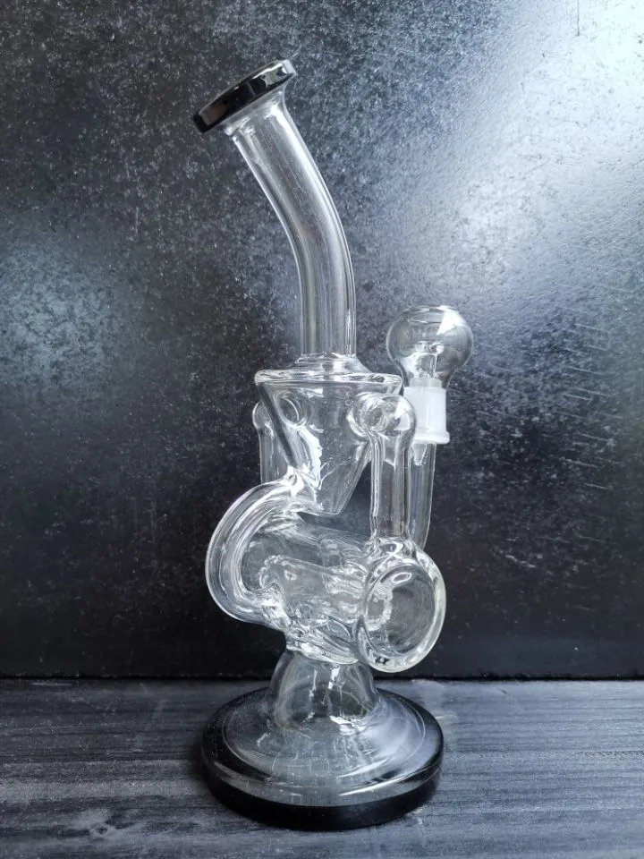 Glass oil rig recycler bong glass smoking water pipe oil burner joint size 14.4mm zeusart shop selling