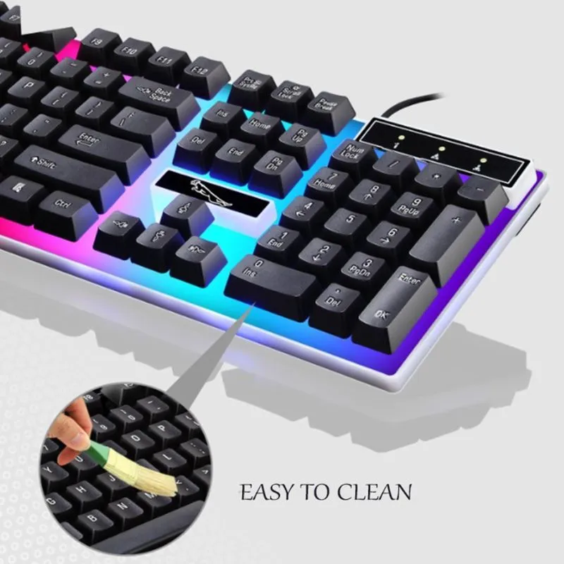 Ergonomic Gaming Keyboard & 3D Mouse Kit Anti-slip Rainbow LED Equipment Set PS4 Xbox One