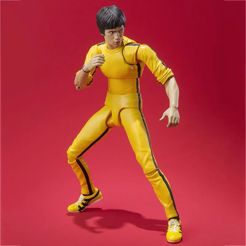 Bruce Lee Action Figür Oyuncaklar PVC Koleksiyonu 75. Yıldönümü Baskı Sarı Giysiler Model Dekorasyon Hediyeleri Çocuklar İçin Li Xiaolong6932656