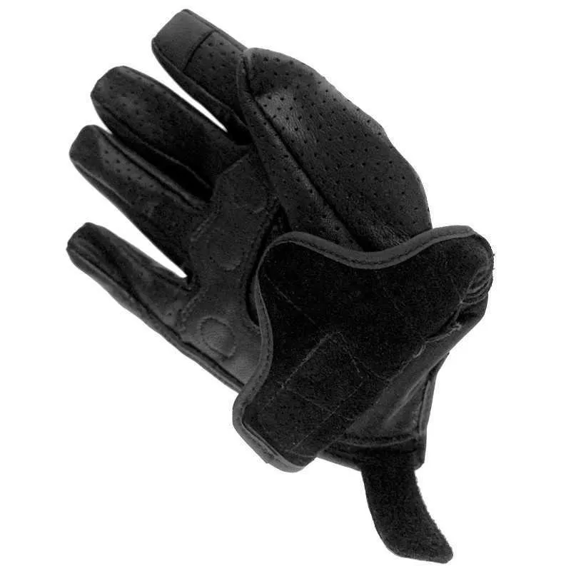 1 Paar schwarze, perforierte, coole Motorradfahrer-Lederhandschuhe, Motorradhandschuhe, Motocross, winddichte Lederhandschuhe, M/L/XL, heiß H1022