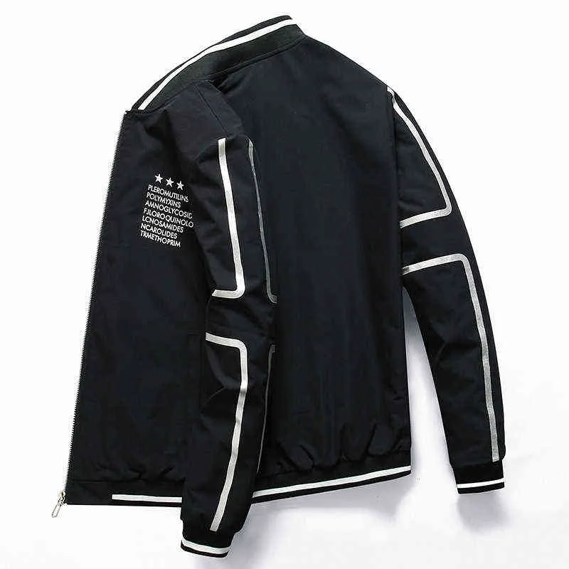 Hommes Bomber Zipper Veste pour hommes marque vêtements décontracté hommes veste manteau imprimé qualité survêtement mâle noir 0625 211126