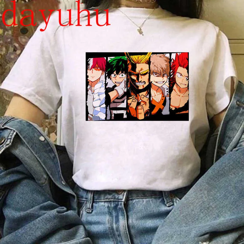 Benim Kahraman Academia Erkekler T Gömlek Tshirt 90 S Anime Boku Hiçbir Kahraman Akademi Himiko Toga T-Shirt Grafik Kawaii Tees Erkek Moda Tops Erkek Moda X0621