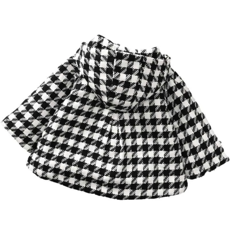 Fille Garçon Épais Laine Pied De Poule À Capuche Veste Hiver Printemps Automne Enfant Coton Rembourré Manteau Manteau Outwear Bébé Vêtements 1-7Y H0909