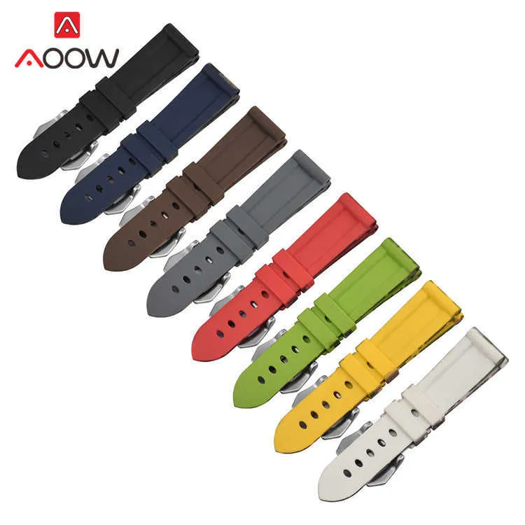 20mm 22mm 24mm 26mm Silicone Strap Watchband Camo Impressão Homens Esporte Impermeável Substituição Substituição Pulseira Belt Faixa de Relógio para Panerai H0915