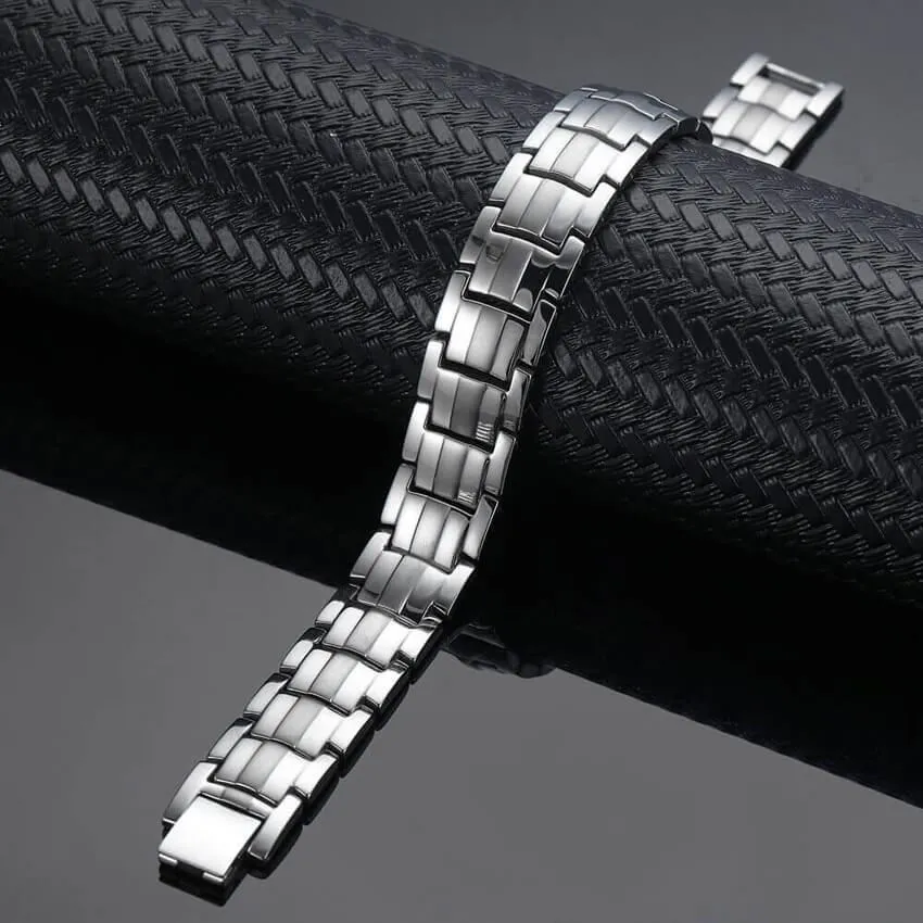 100% Pure Titanium Magnetic Silver Color Chain Men Germanium Hematite Energy Bracelets For Women Bangle