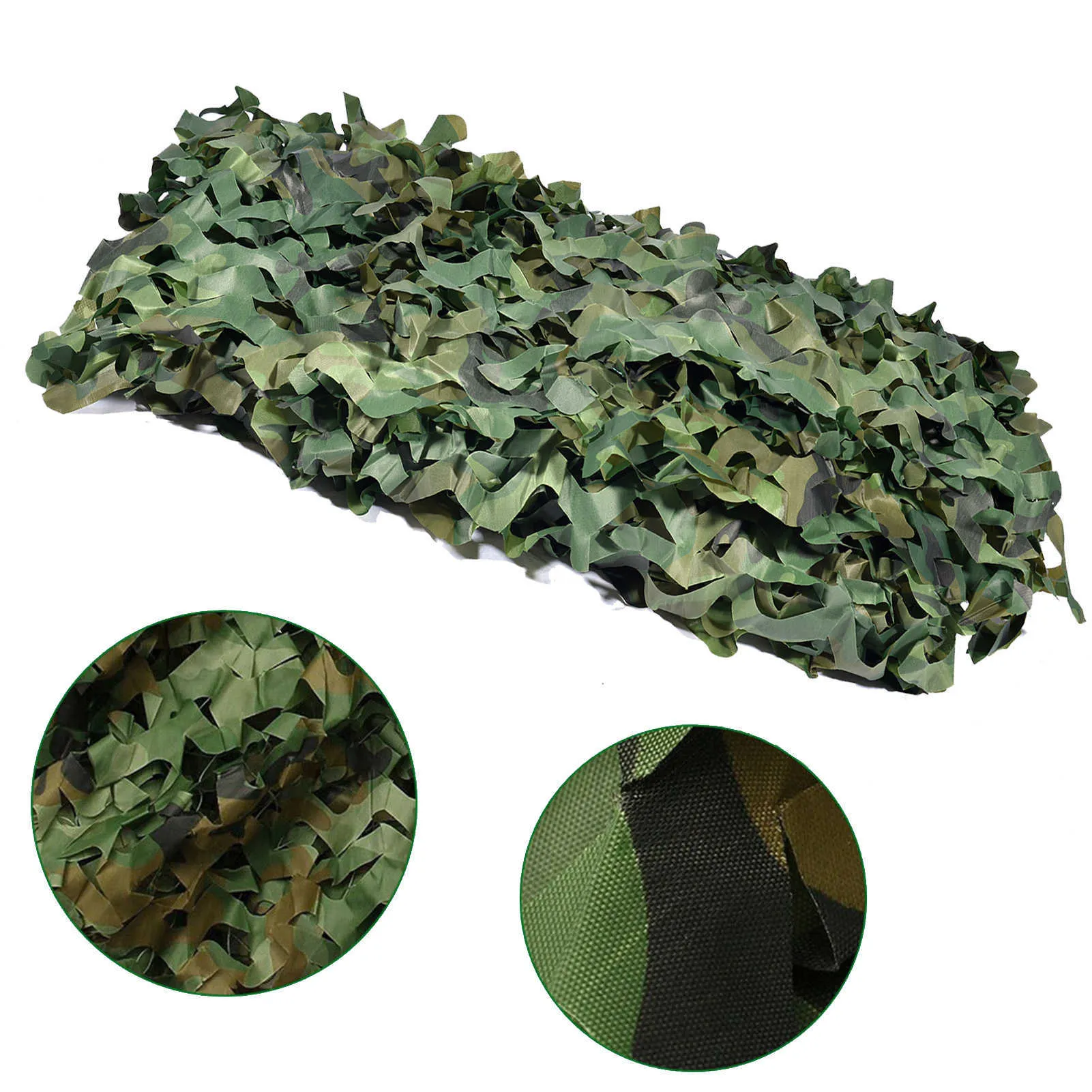 Jakt Armé Camo Netting Utomhus Jungle Camouflage Sunscreen Net Woodland Privacy Protection Mesh Forest Shade Tent för Camping Y0706